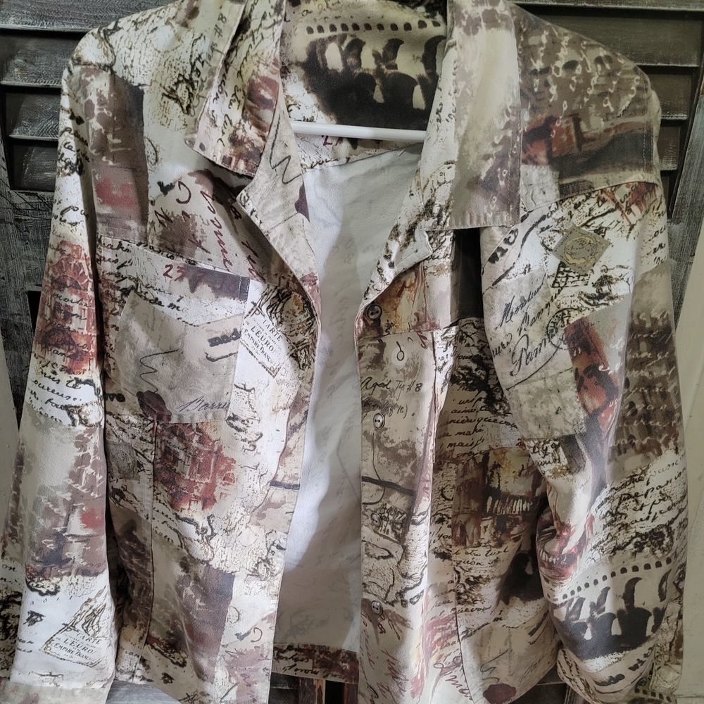 Chico's Multicolor Abstract Utility Jacket